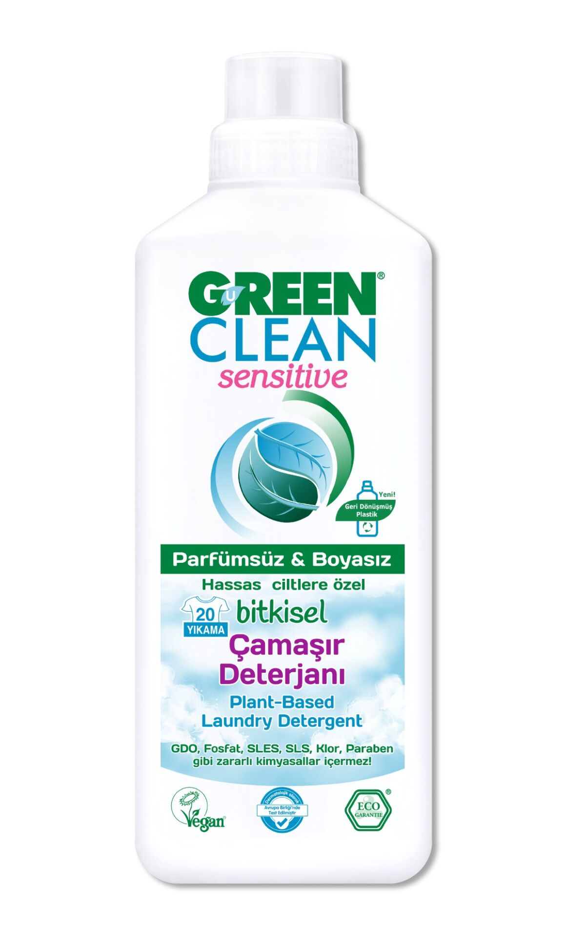 Green Clean Sensi̇ti̇ve Parfümsüz Bi̇tki̇sel Çamaşır Deterjanı 1000Ml