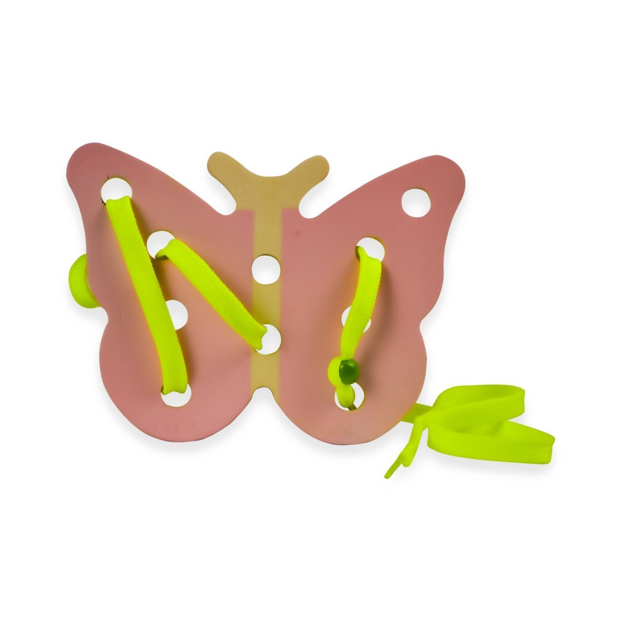 Happy Juni̇or Montessori̇ Ahşap Eği̇ti̇ci̇ Oyuncak - İp Geçi̇rme Kelebek