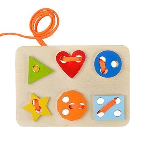 Happy Juni̇or Montessori̇ Eği̇ti̇ci̇ Oyuncak İp Geçi̇rme Geometri̇k Şeki̇ller