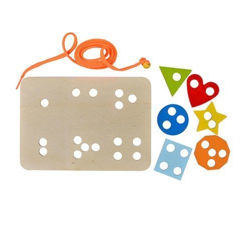 Happy Juni̇or Montessori̇ Eği̇ti̇ci̇ Oyuncak İp Geçi̇rme Geometri̇k Şeki̇ller