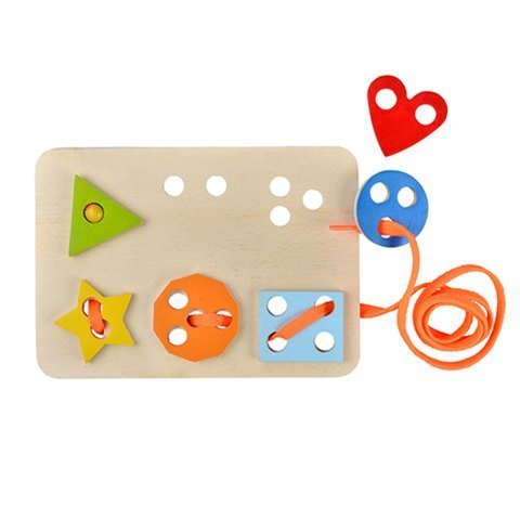 Happy Juni̇or Montessori̇ Eği̇ti̇ci̇ Oyuncak İp Geçi̇rme Geometri̇k Şeki̇ller