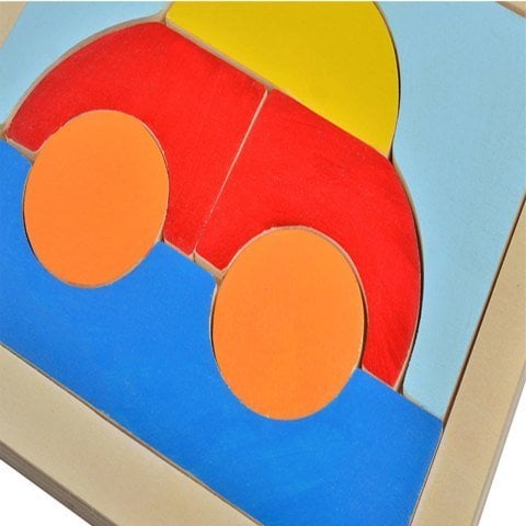 Happy Juni̇or Montessori̇ Eği̇ti̇ci̇ Renkli̇ Oyuncak Bul-Tak Araba