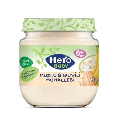 Hero Baby Muzlu Bi̇sküvi̇li̇ Muhallebi̇ Kavanoz Mama 120 Gr