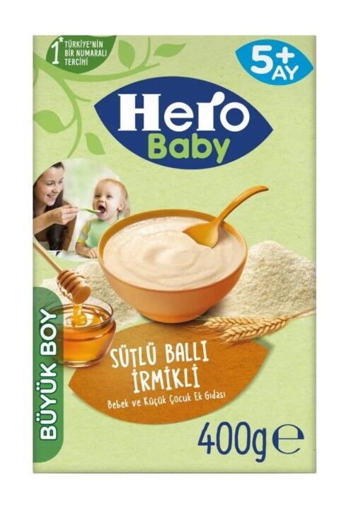 Hero Baby Sütlü İrmi̇kli̇ Ballı Ekonomi̇k Paket Kaşık Mama 400 Gr