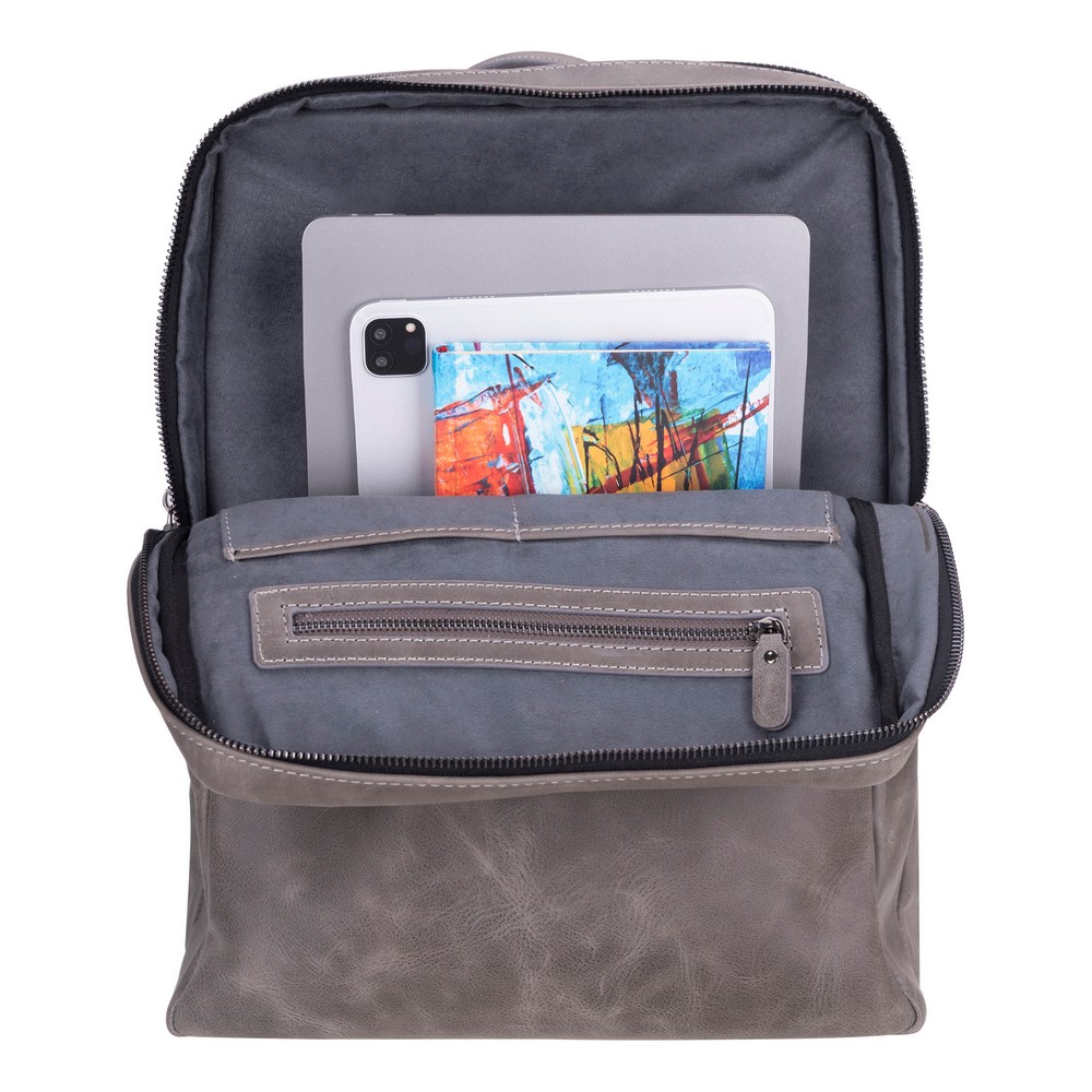 Hi̇dden Castle Deri̇ Sırt Çantası Anti̇k Gri̇