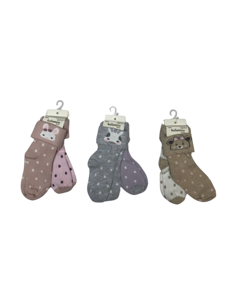 Katami̇no Li̇ntan 2 Li̇ Bebek Soket Çorap K46272 Asorti̇