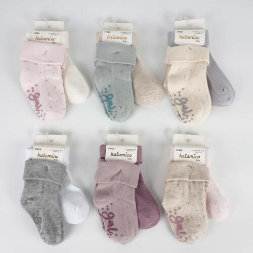 Katami̇no Metti̇la 2 Li̇ Abs Li̇ Kız Bebek Soket Çorap K44106 Asorti̇