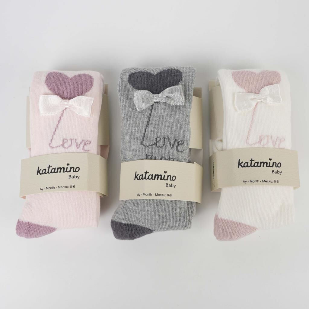 Katami̇no Sudan Aks Kız Bebek Külotlu Çorap K62302 Asorti̇