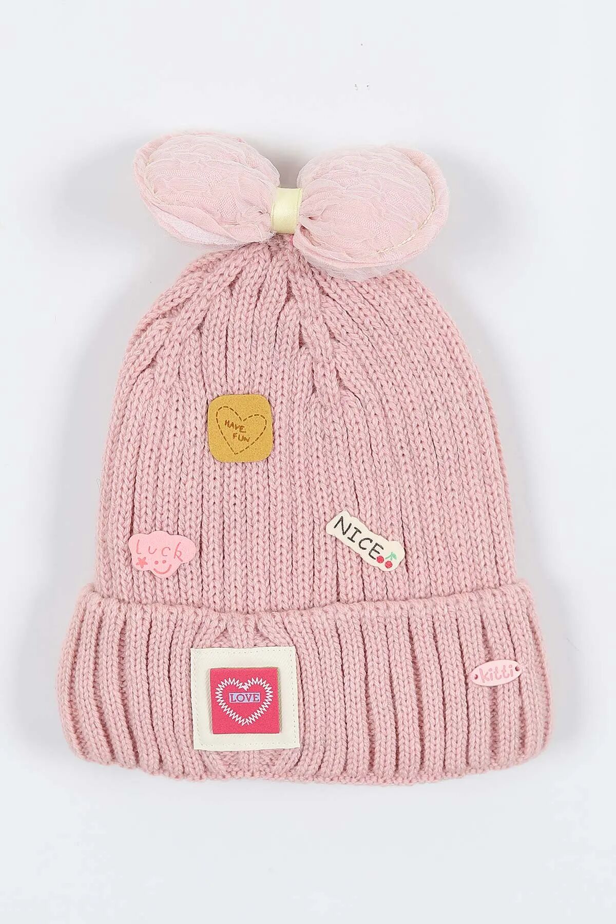 Ki̇tti̇ Çocuk Kız Kulaklı Bere (4-8 Yaş) K24130-02 Soft Pembe