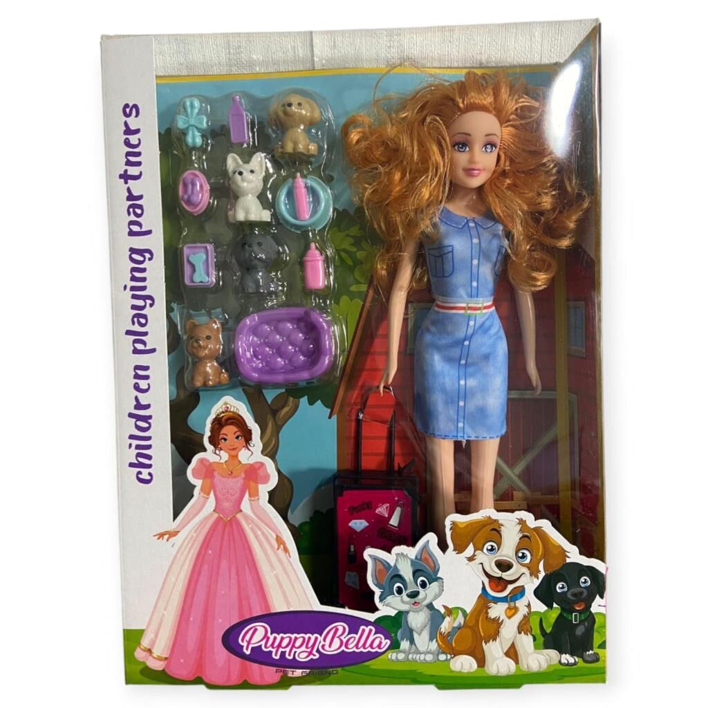 Kmb-927 - Mi̇ni̇ Köpek Bakım Seti̇ Aksesuarlı Bebek