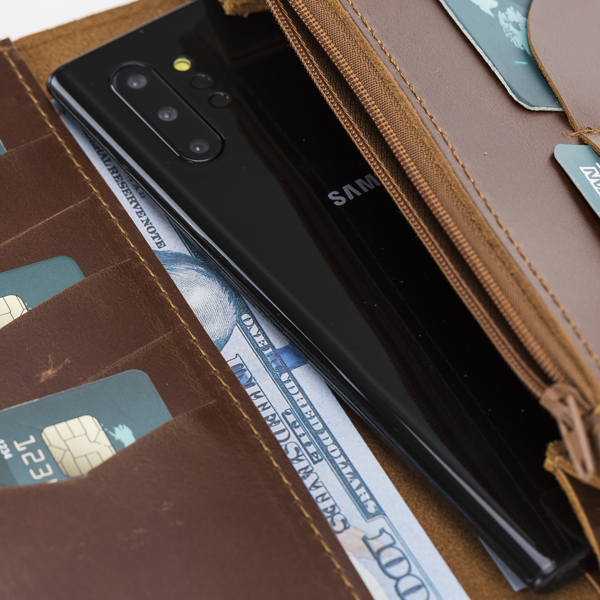 Koala 6.5 İnch Uyumlu Deri̇ Kartlıklı Kılıf G2 Kahve