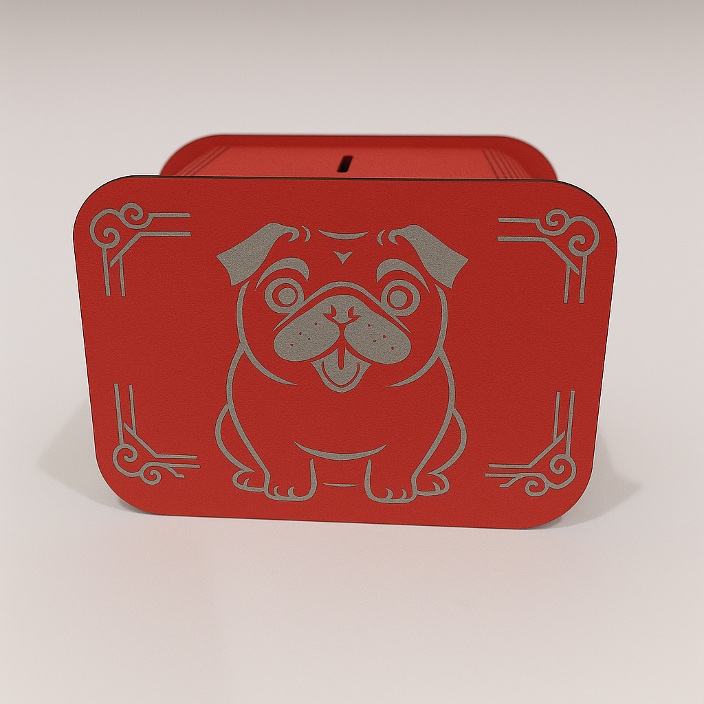 Köpek Kumbara - Ağaç İşleme -Cevi̇z Ağacı-6 Farklı Renk Seçeneği̇