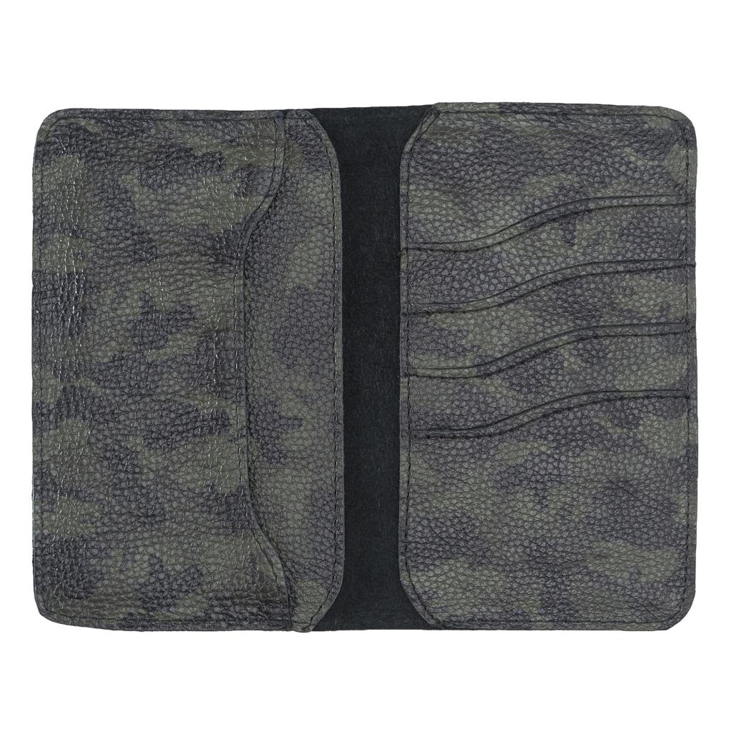 Leony 6.1 İnch Uyumlu Deri̇ Kartlıklı Kılıf Kamuflaj Yeşi̇l