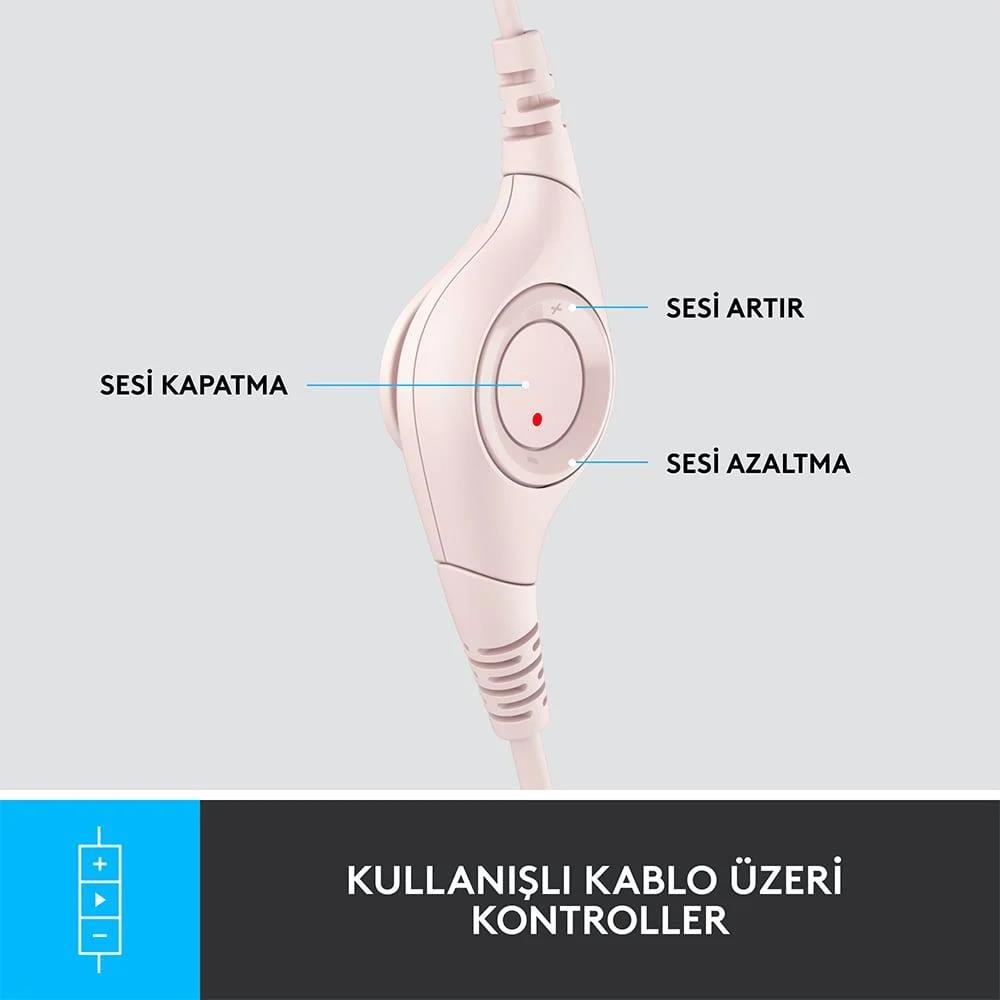 Logıtech H390 Mıkrofonlu Pembe Kulaklık 981-001281