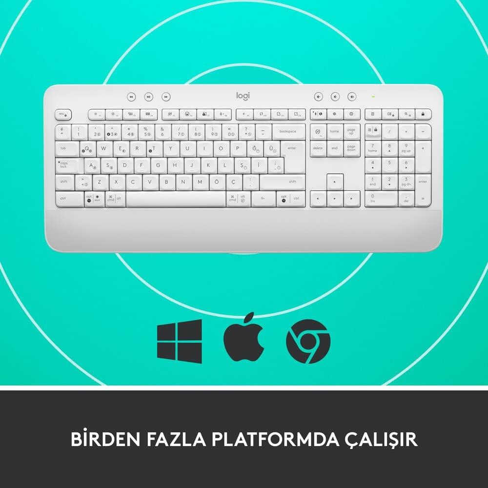 Logıtech K650 Tam Boyutlu Kablosuz Türkçe Q Klavye Beyaz 920-010973