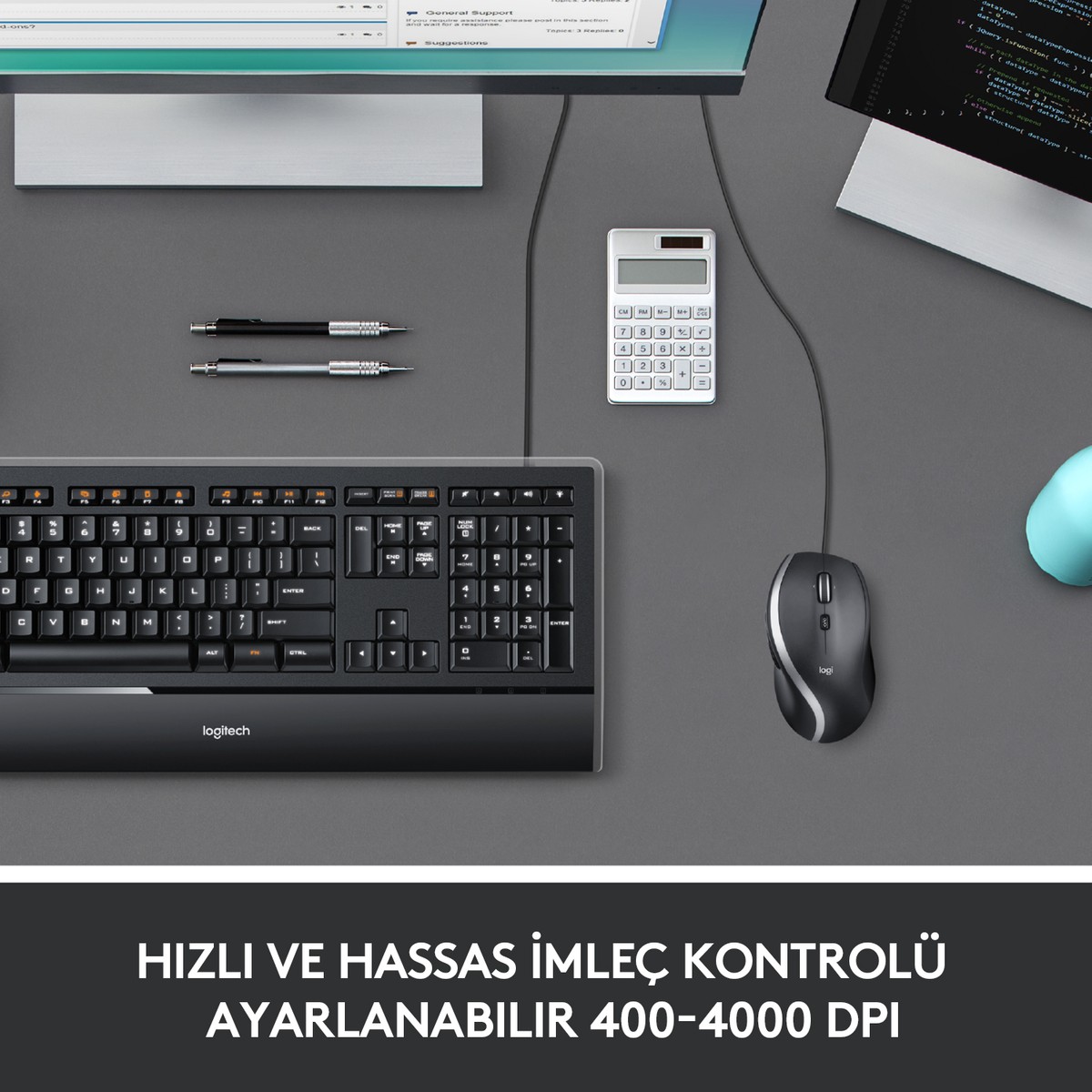Logi̇tech M500S Geli̇şmi̇ş Kablolu Mouse - Si̇yah 910-005784