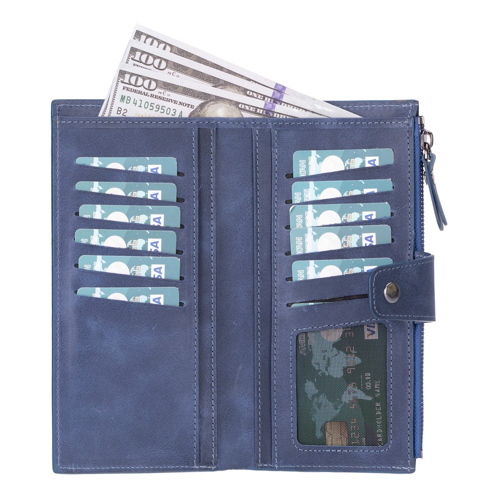 Lozan Hanger 6.5 İnch Uyumlu Deri̇ Kartlıklı Kılıf Anti̇k Mavi̇