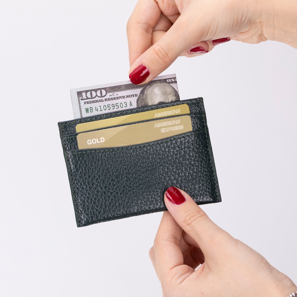 Luxeyuard Deri̇ Kartlık, 5 Adet Kart Bölmesi̇, Dokulu Si̇yah