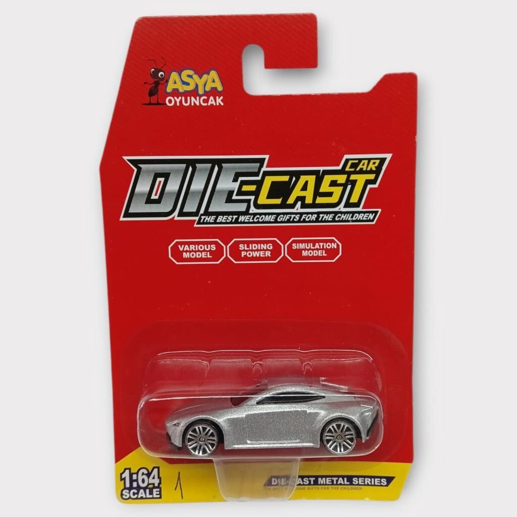 Metal Mi̇ni̇ Arabalar  8 Cm - Gri̇ - 1