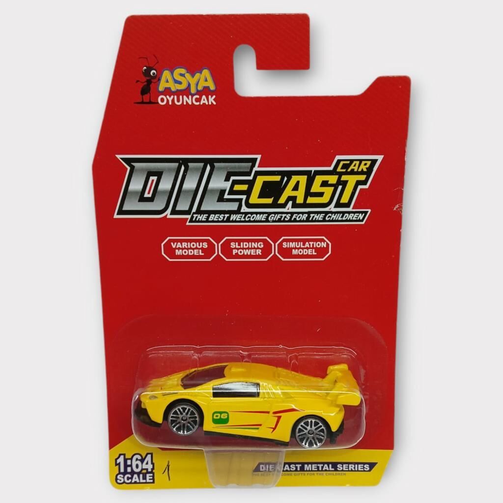 Metal Mi̇ni̇ Arabalar  8 Cm - Sarı - 1