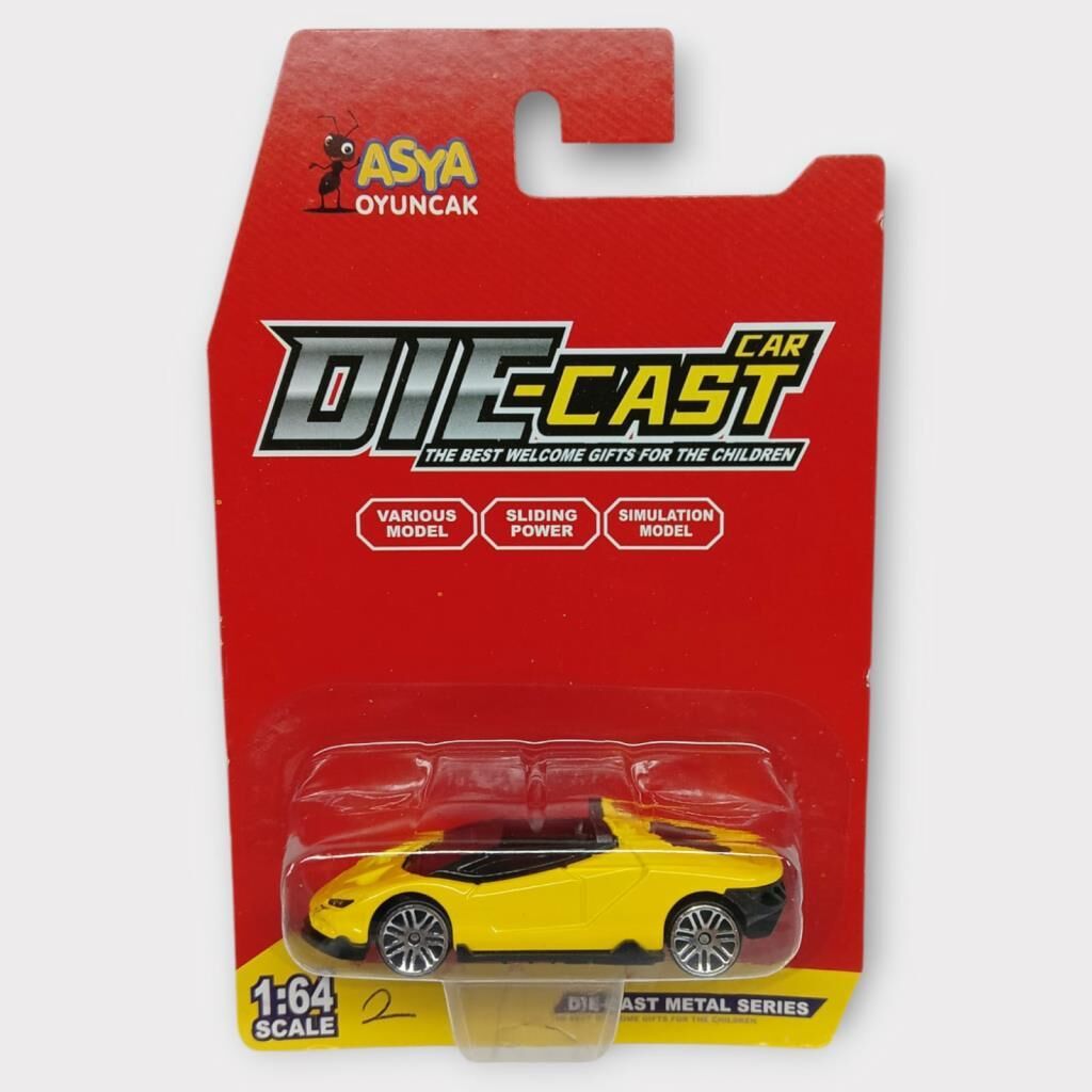 Metal Mi̇ni̇ Arabalar  8 Cm - Sarı - 2