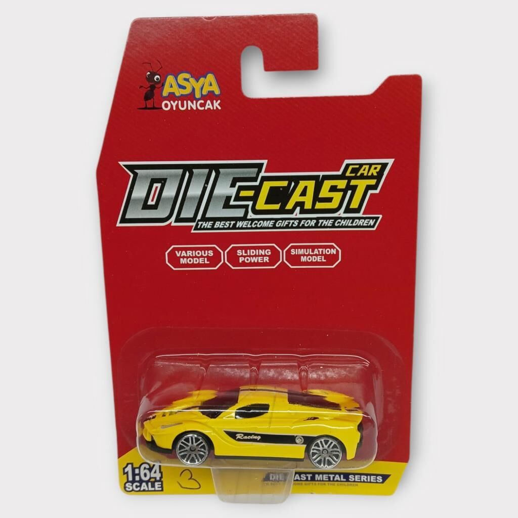 Metal Mi̇ni̇ Arabalar  8 Cm - Sarı - 3