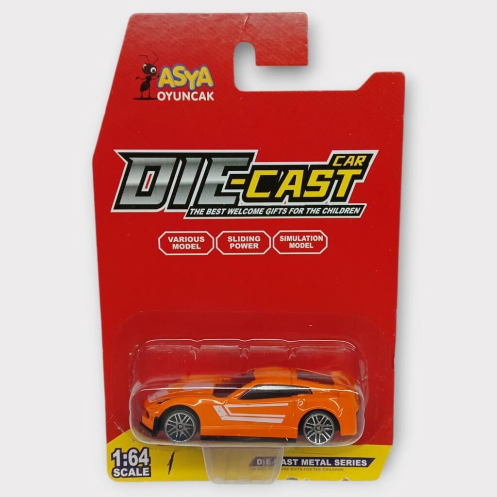 Metal Mi̇ni̇ Arabalar  8 Cm - Turuncu - 1