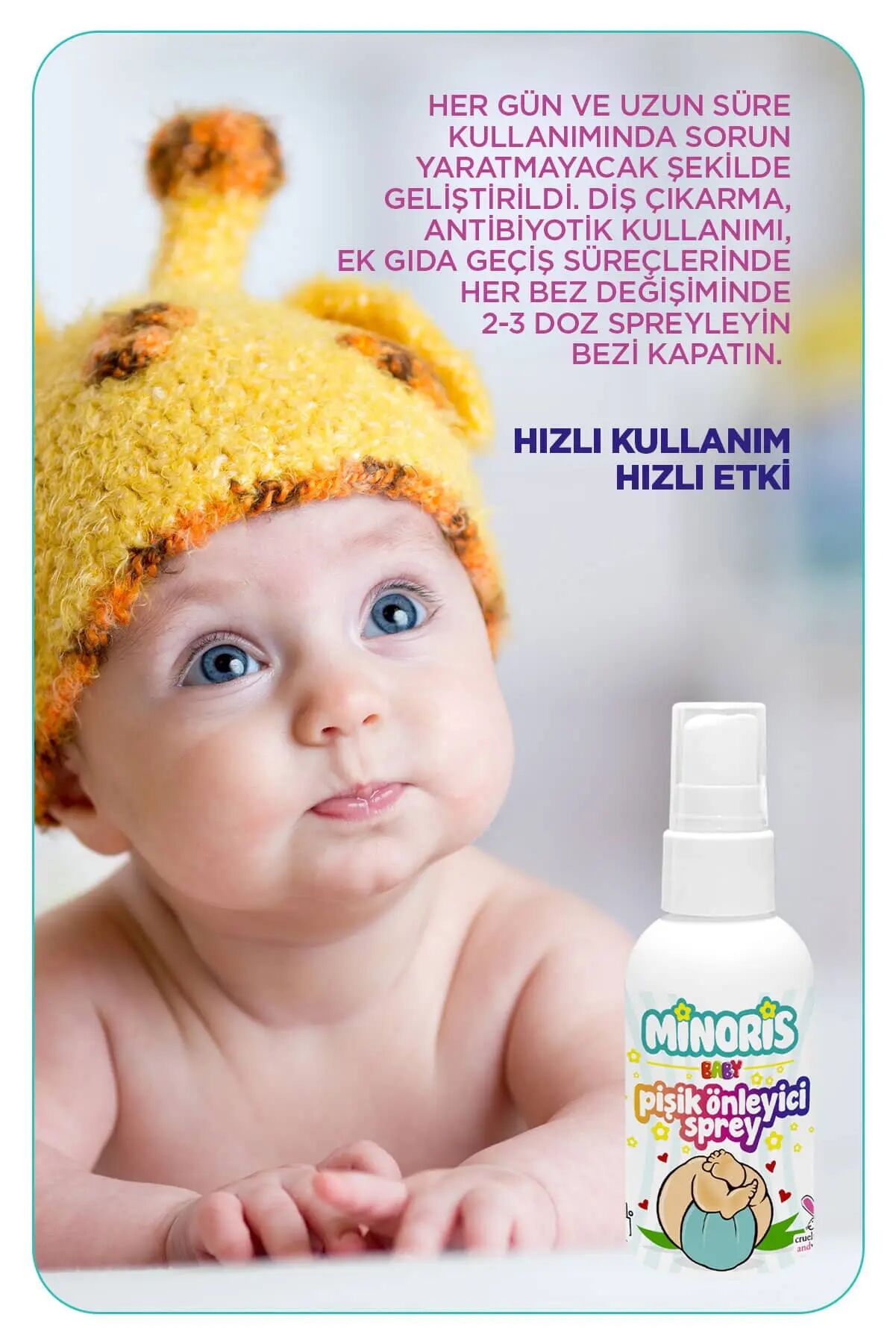 Mi̇nori̇s Baby Organi̇k Pi̇şi̇k Önleyi̇ci̇ Sprey 100Ml