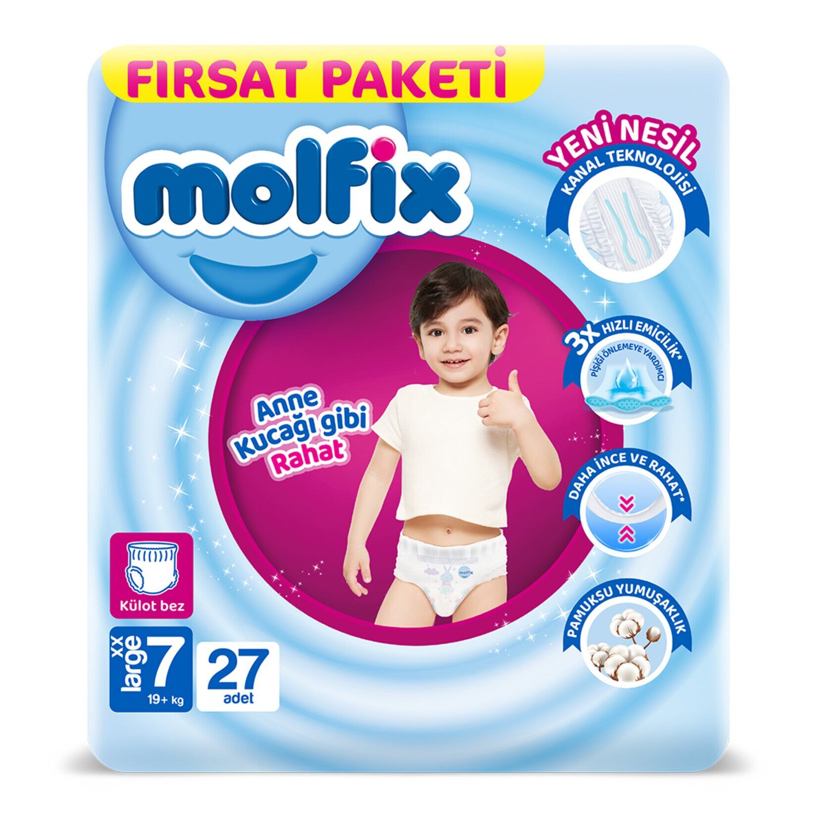 Molfi̇x Külot Bez Fırsat Paketi̇ 7 Beden 19+ Kg 27 Adet