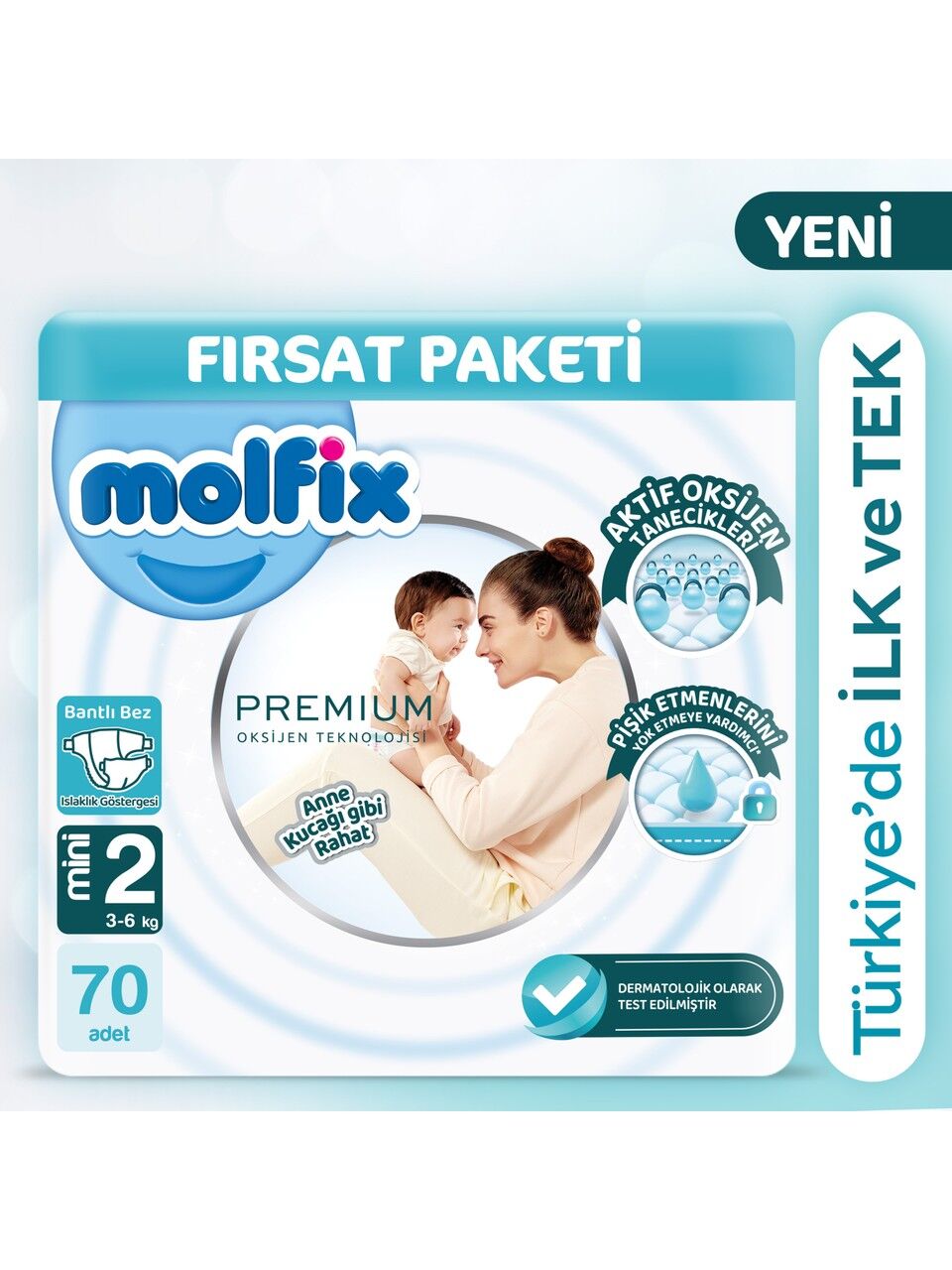 Molfi̇x Premi̇um Bebek Bezi̇ Fırsat Paketi̇ 2 Beden 3-6 Kg 70 Adet