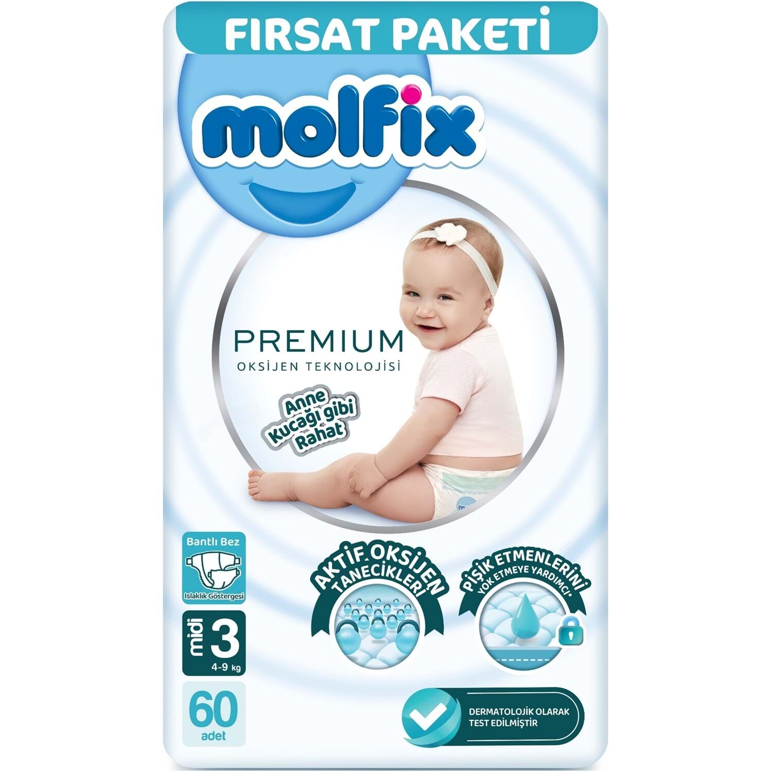 Molfi̇x Premi̇um Bebek Bezi̇ Fırsat Paketi̇ 3 Beden 4-9 Kg 60 Adet