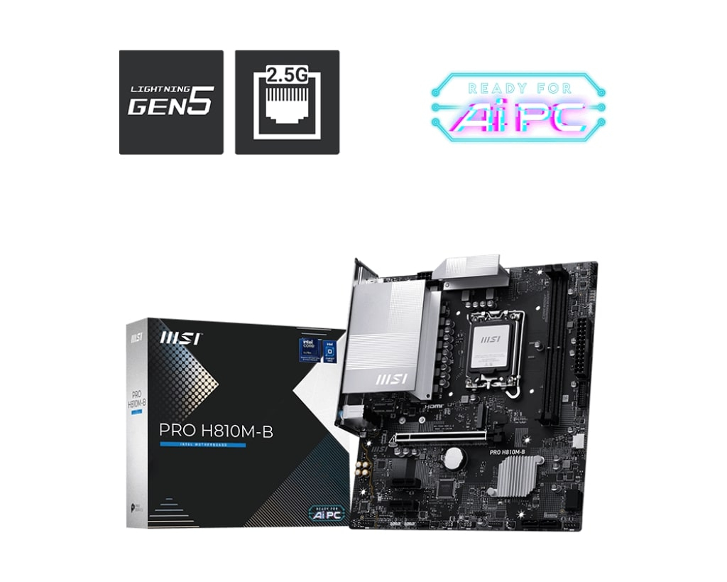 Msı Pro H810M-B Ddr5 6400Mhz (Oc) M.2 Matx 1851P