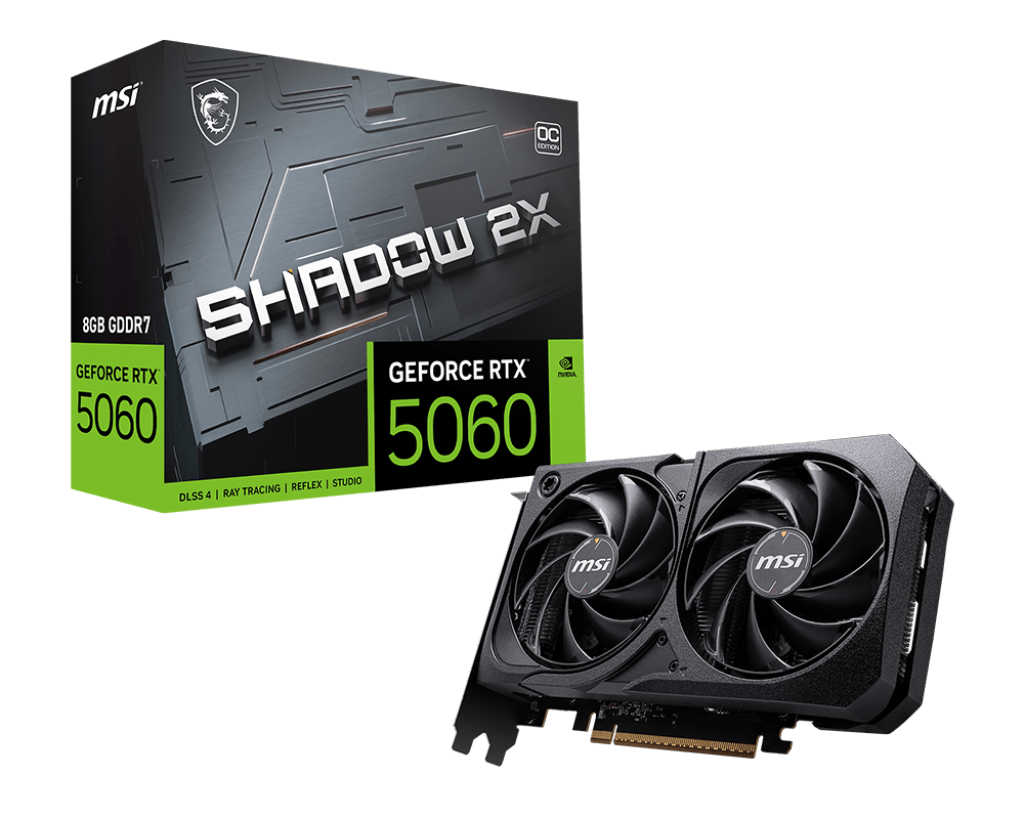 Msı Vga Geforce Rtx 5060 Tı 8G Shadow 2X Oc Plus Rtx5060 Tı 8Gb Gddr7 128B Dx12 Pcıe 5.0 X16 ...