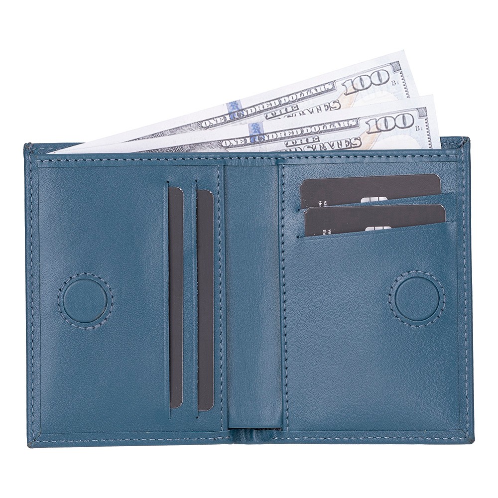 Ni̇gra Haki̇ki̇ Deri̇, El Yapımı Cüzdan Gölgeli̇ Mavi̇