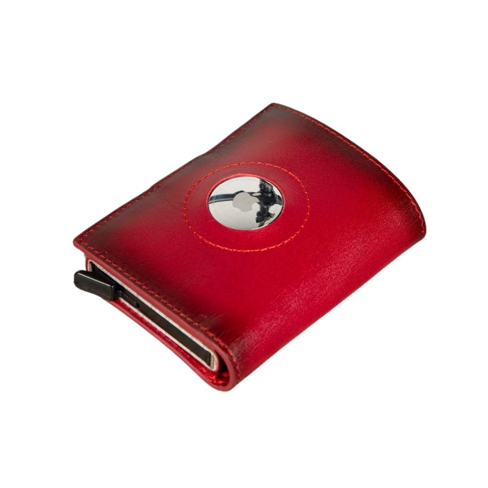 Palertag Deri̇ Cüzdan, Apple Ai̇rtag Uyumlu Kırmızı