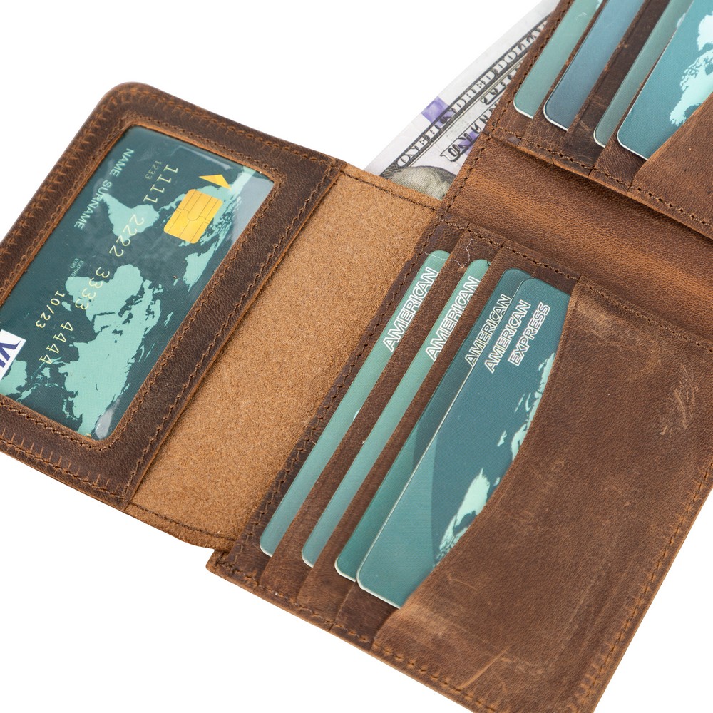 Paul Deri̇ Cüzdan Ve Kartlık, 12 Adet Kart Bölmeli̇, Anti̇k Kahve