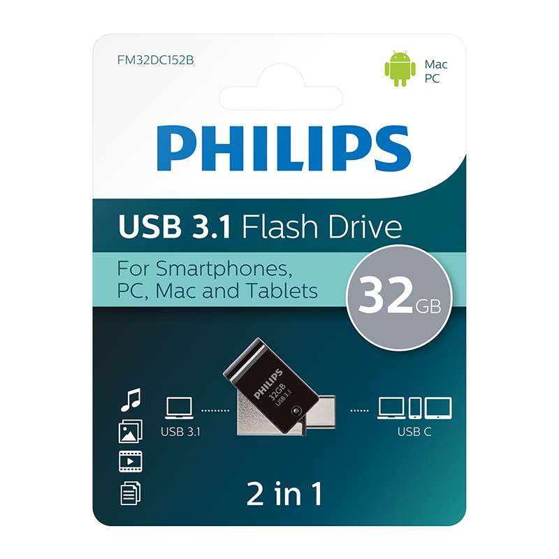 Phılıps 32Gb Usb3.1 Type-C 100/150 Mb/S Fm32Dc152B/00