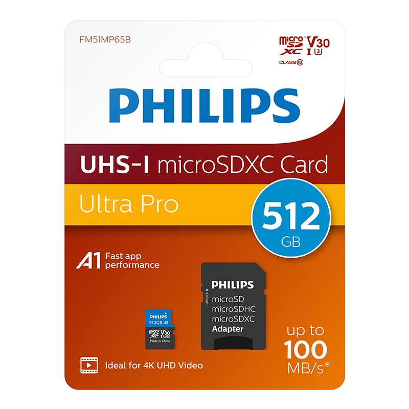 Phılıps 512Gb Mıcro Sdxc 100 Mb/S C10 Fm51Mp65B/00