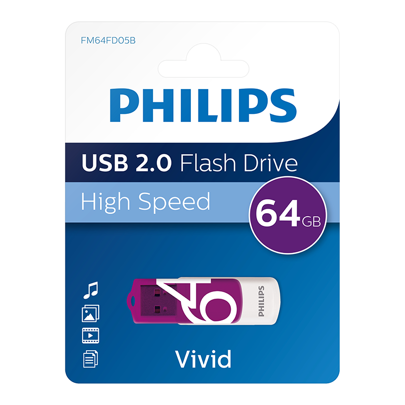 Phılıps 64Gb Usb 2.0 25/10Mb/S Fm64Fd05B/00