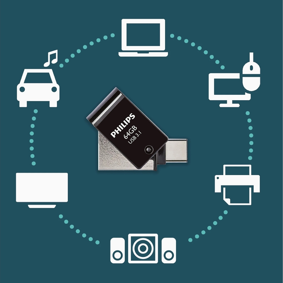 Phılıps 64Gb Usb3.1 Type-C 100/150 Mb/S Fm64Dc152B/00