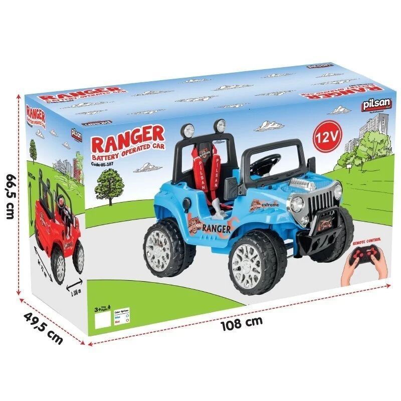 Pi̇lsan Ranger Uzaktan Kumandalı Akülü Araba 12 Volt 05-107 Metali̇k Mavi̇