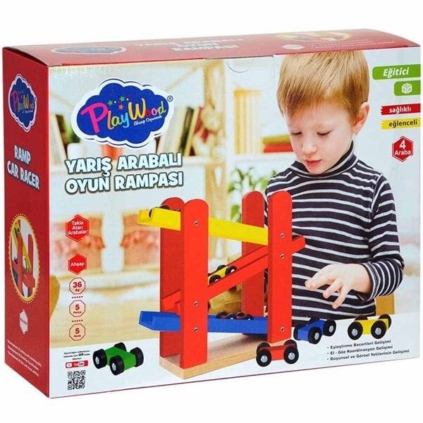 Play Wood Ahşap Otopark 5 Araba İlaveli̇ 382