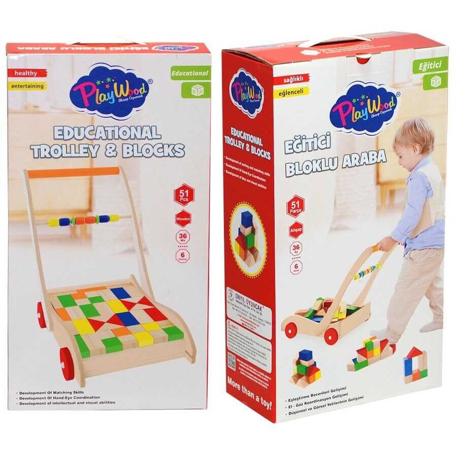 Playwood Ahşap Eği̇ti̇ci̇ Bloklu Araba 373