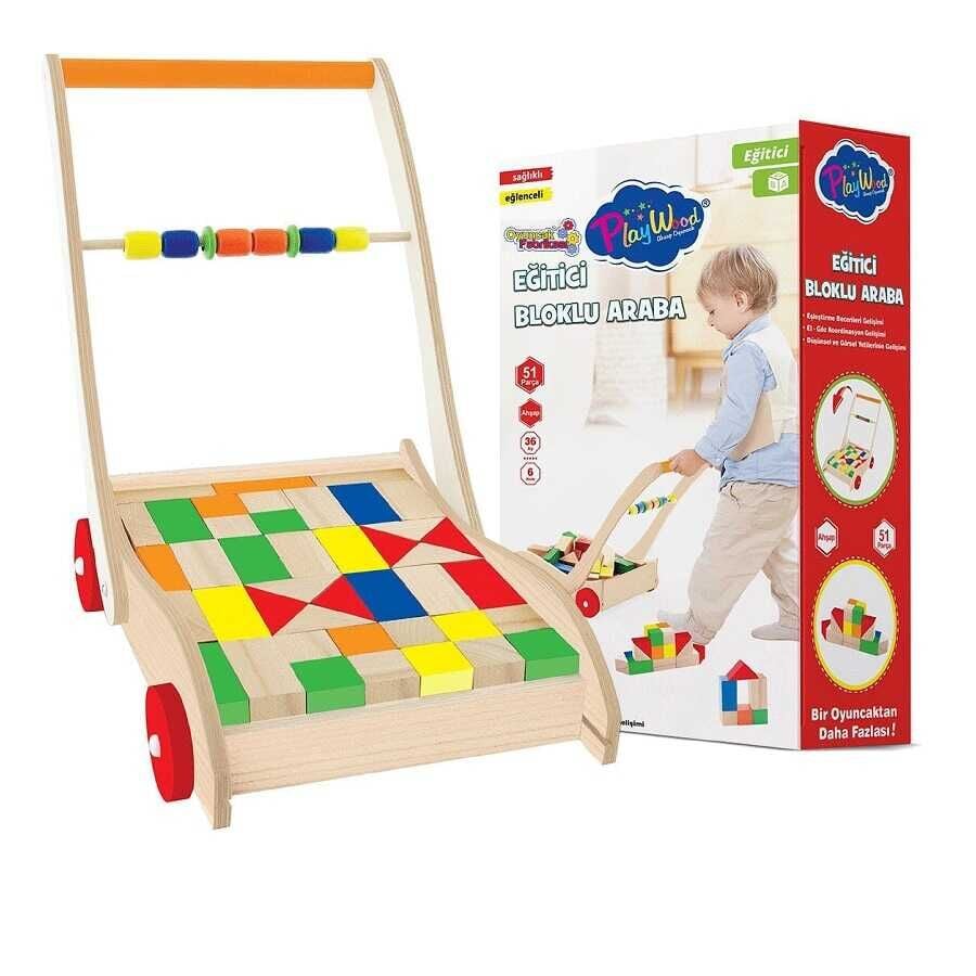 Playwood Ahşap Eği̇ti̇ci̇ Bloklu Araba 373