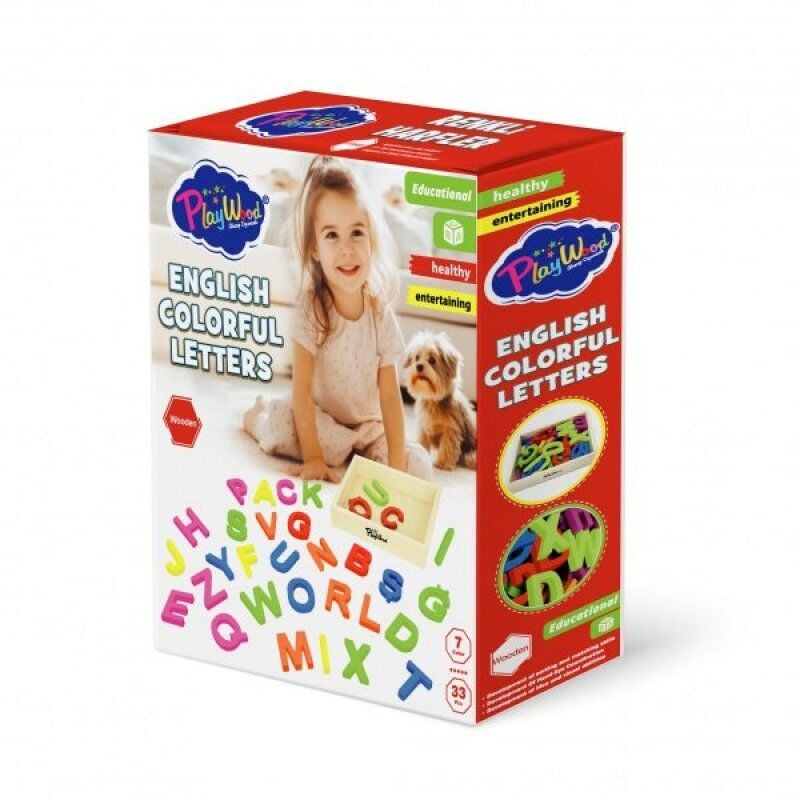Playwood Ahşap Kasalı Renkli̇ Harfler 33 Parça 402