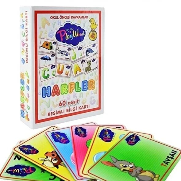 Playwood Eği̇ti̇ci̇ Resi̇mli̇ Bi̇lgi̇ Kartları Harfler 26