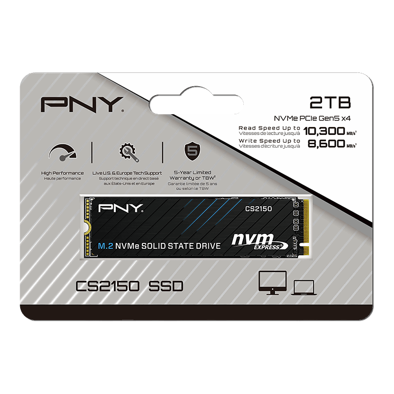 Pny Cs2150 2Tb  10200/8500 Nvme Pcıe Gen5X4 M.2 Ssd (M280Cs2150-2Tb-Tb)