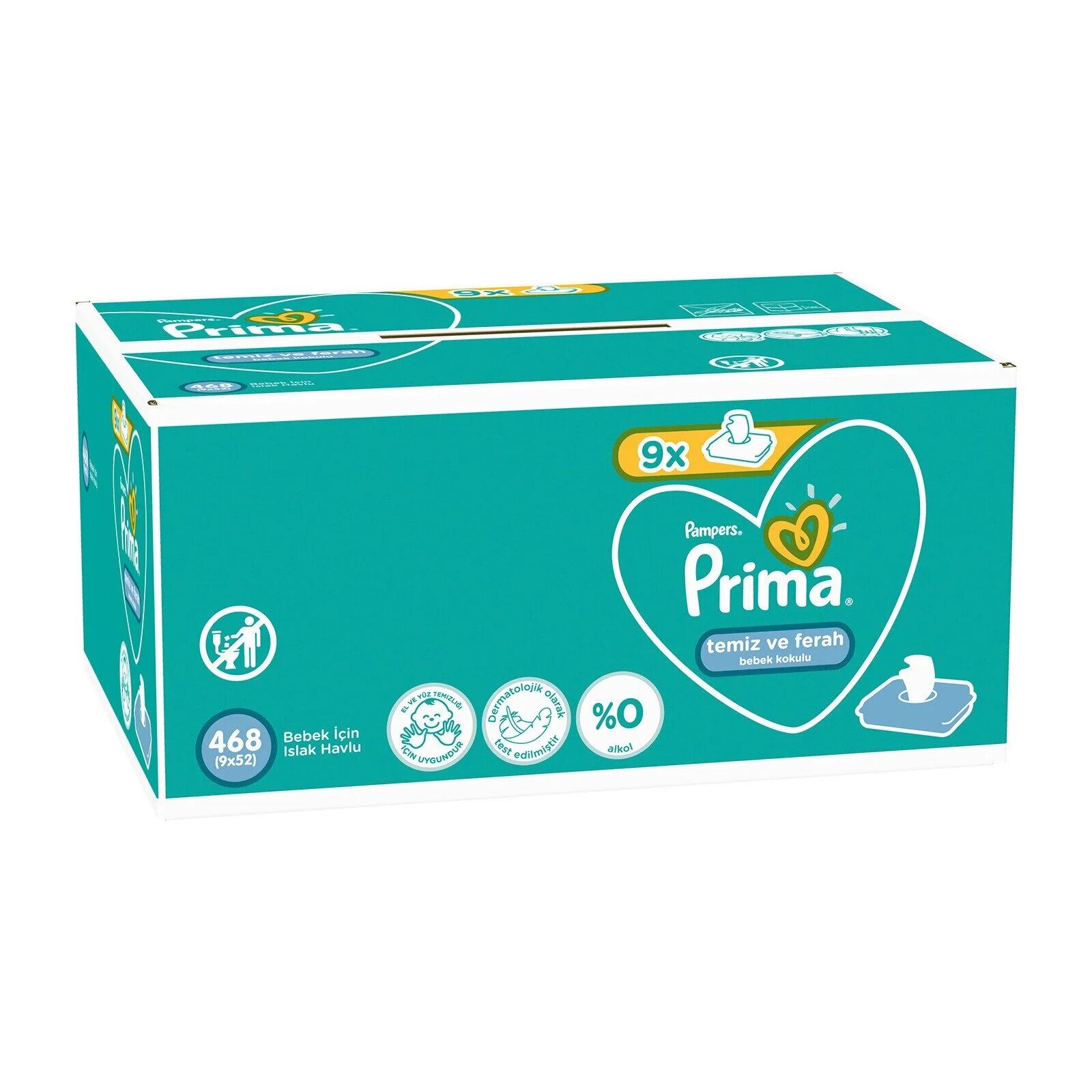 Pri̇ma Temi̇z Ve Ferah Islak Havlu Mendi̇l 9 Lu 468 Yaprak