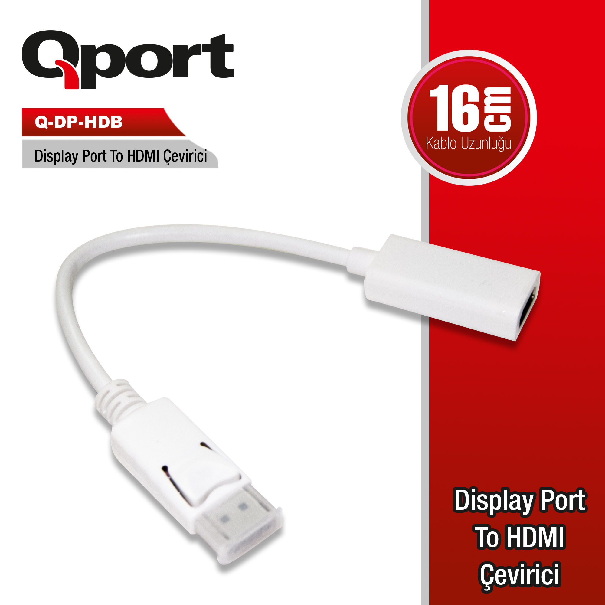 Qport Q-Dp-Hdb Dısplayport To Hdmı Çevi̇ri̇ci̇