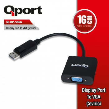 Qport Q-Dp-Vga Dp To Vga Çevi̇ri̇ci̇